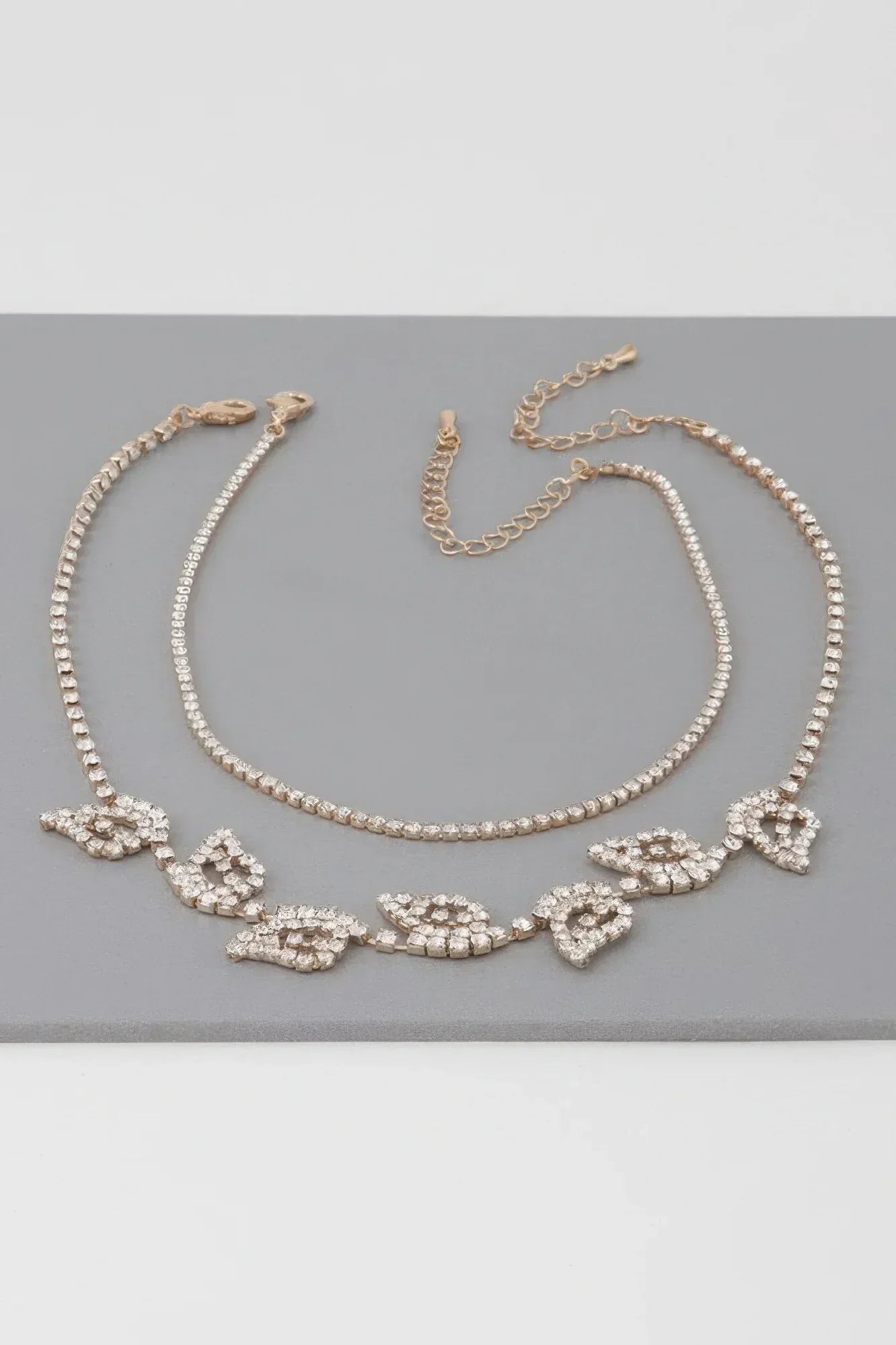 Rhinestone Leafs Choker Necklace | Mixtshop LLC