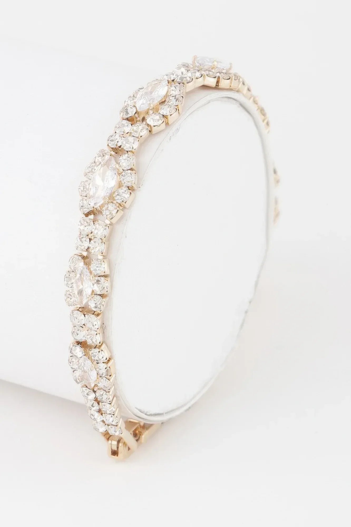 Rhinestone Curb Chain Cuff Bracelet | Mixtshop LLC Main image
