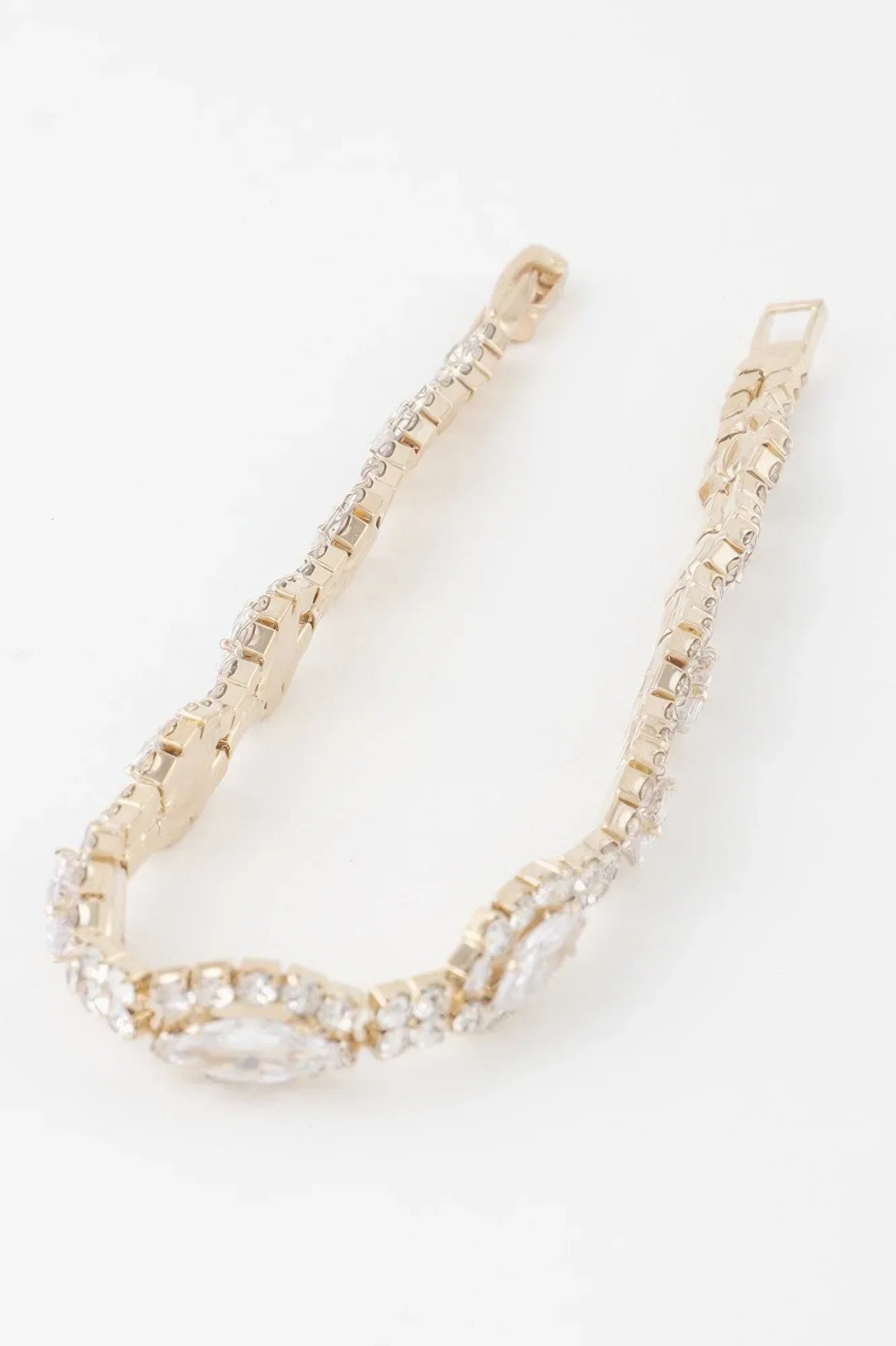 Rhinestone Curb Chain Cuff Bracelet Secondary image
