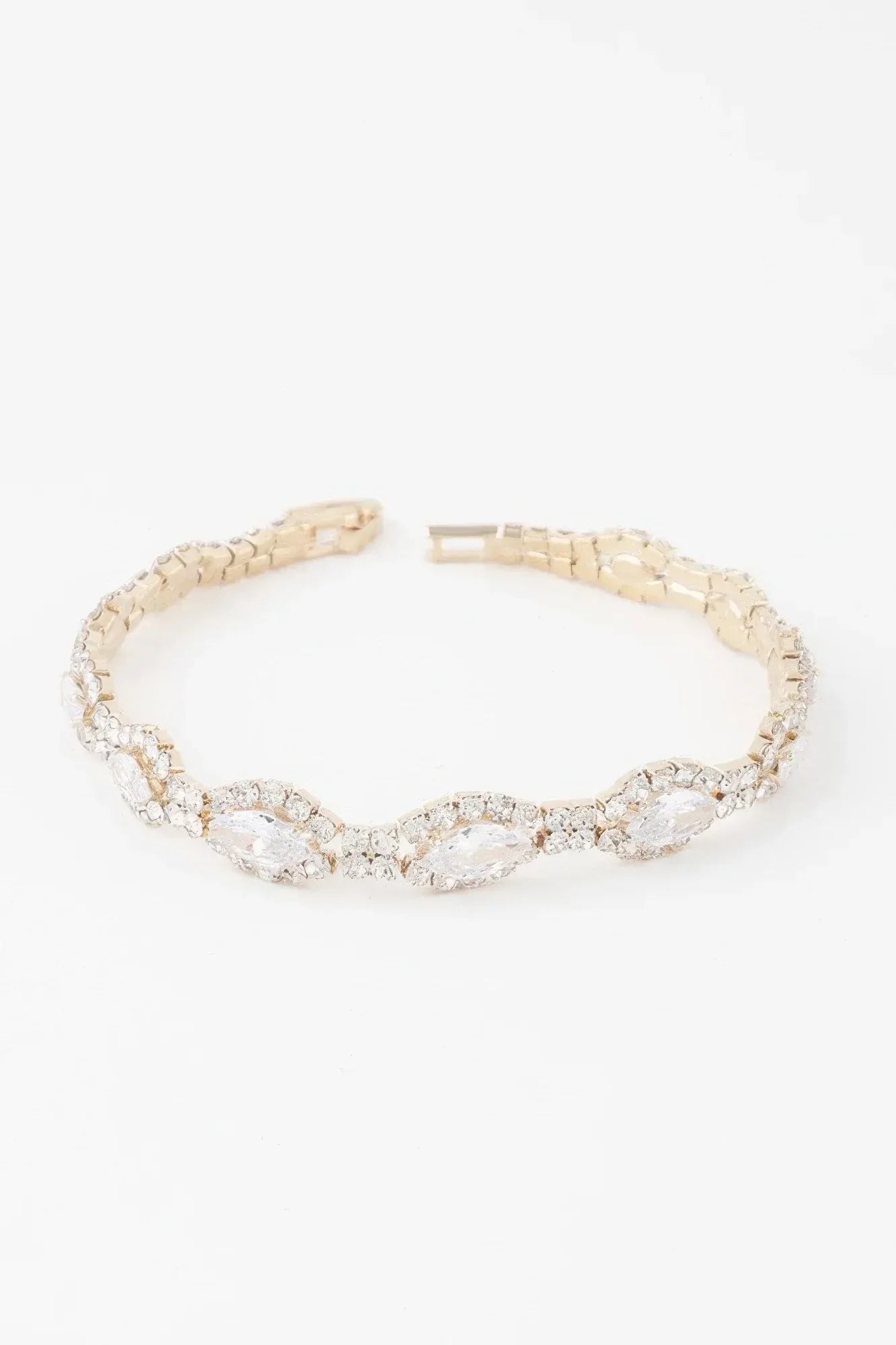 Rhinestone Curb Chain Cuff Bracelet | Mixtshop LLC
