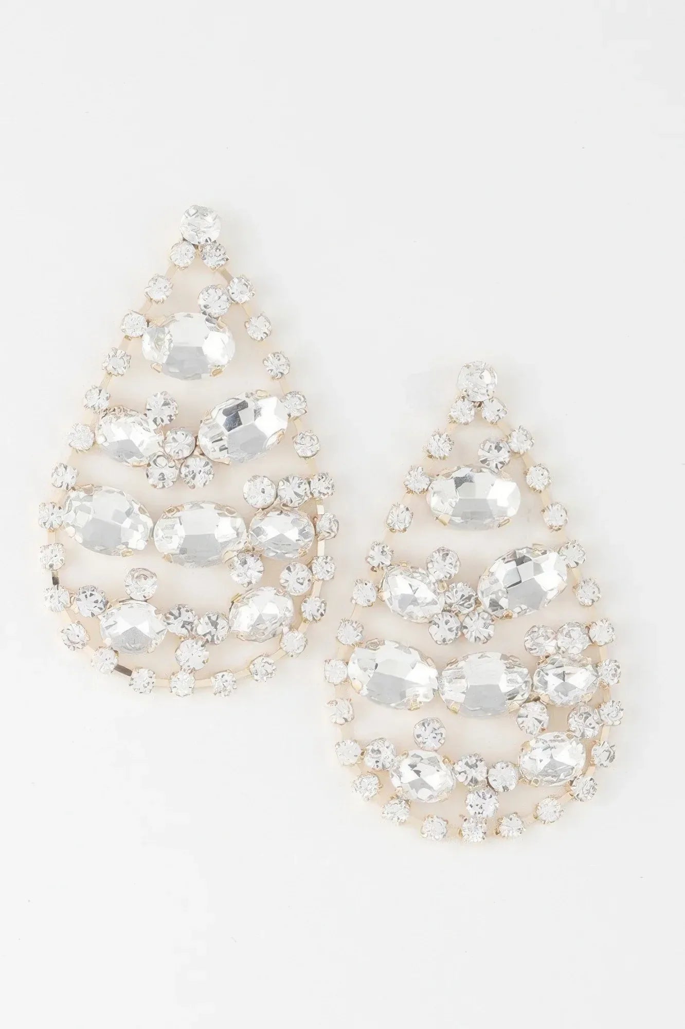 Rhinestone Tear Drop Earrings | Mixtshop LLC Main image