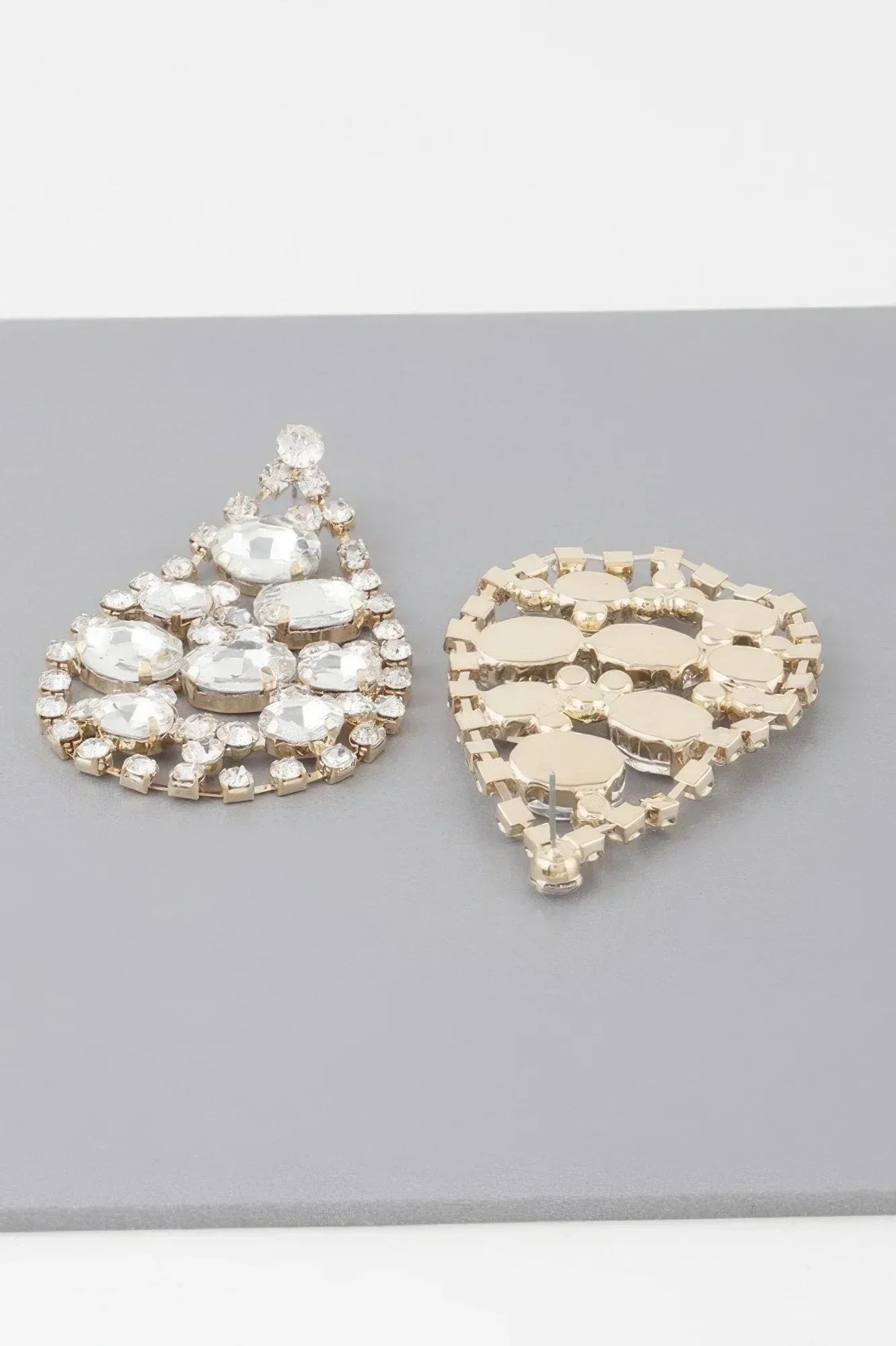 Rhinestone Tear Drop Earrings Secondary image