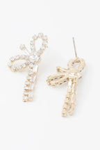 Rhinestone Ribbon Bow Earrings | Mixtshop LLC