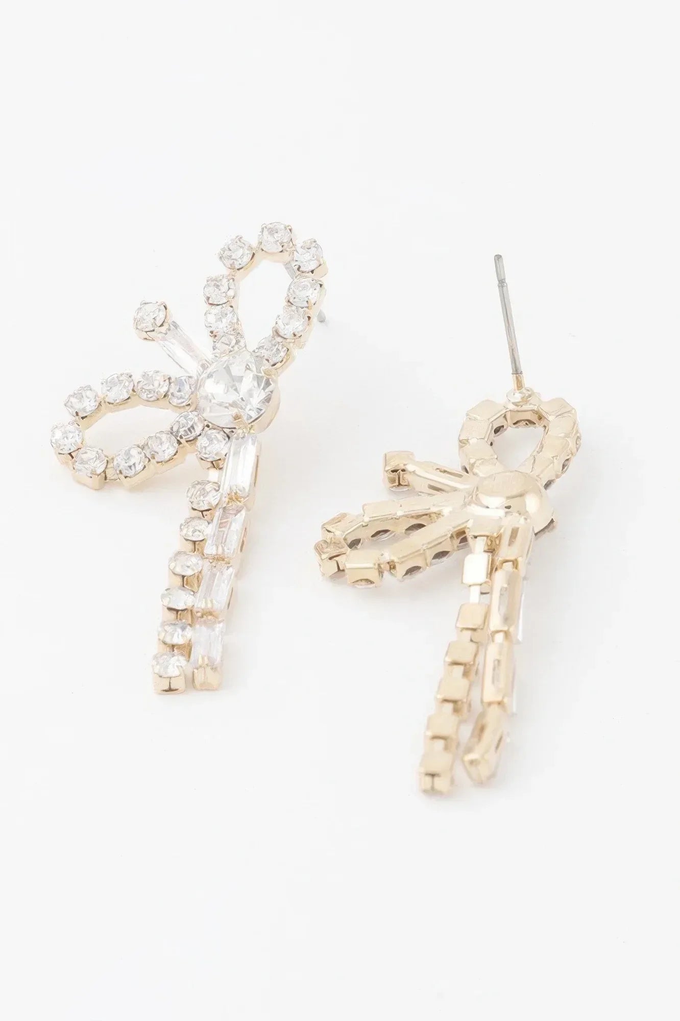 Rhinestone Ribbon Bow Earrings | Mixtshop LLC