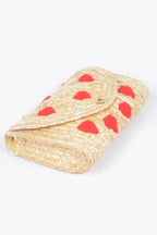 Heart Embroidery Straw Clutch | Mixtshop LLC