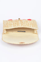 Heart Embroidery Straw Clutch | Mixtshop LLC