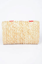 Heart Embroidery Straw Clutch | Mixtshop LLC