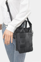 Faux Leather Braided Handle Bag W/canvas Pouch | Mixtshop LLC