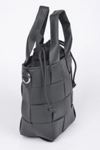 Faux Leather Braided Handle Bag W/canvas Pouch | Mixtshop LLC