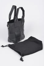 Faux Leather Braided Handle Bag W/canvas Pouch | Mixtshop LLC