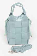 Faux Leather Braided Handle Bag W/canvas Pouch | Mixtshop LLC