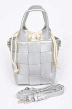 Faux Leather Braided Handle Bag W/canvas Pouch | Mixtshop LLC