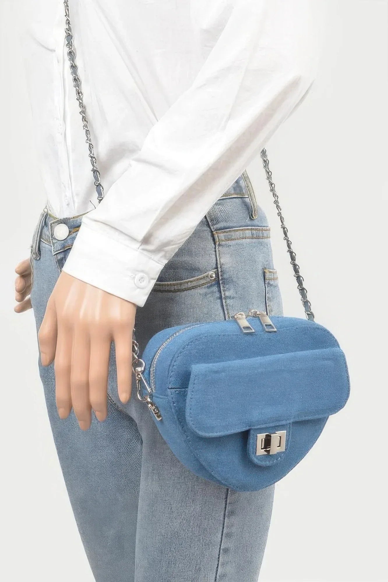 Heart Shape Denim Crossbody Bag | Mixtshop LLC