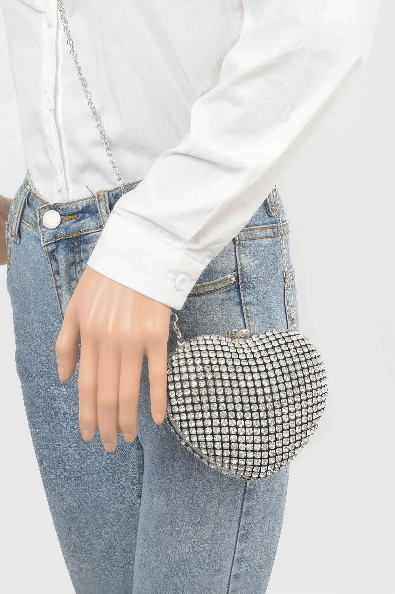 Rhinestone Heart Sahpe Party Clutch Secondary image