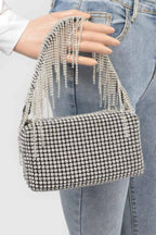 Oversized Rhinestone Fringe Strap Clutch | Mixtshop LLC