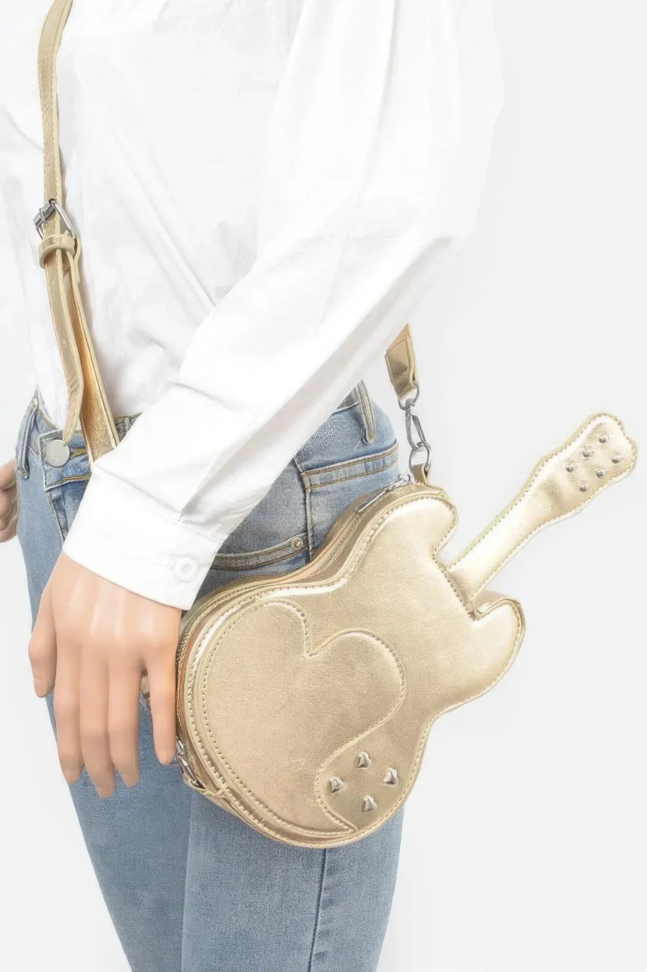 Metallic Faux Leather Guitar Novelty Bag Secondary image