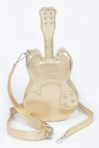 Metallic Faux Leather Guitar Novelty Bag | Mixtshop LLC