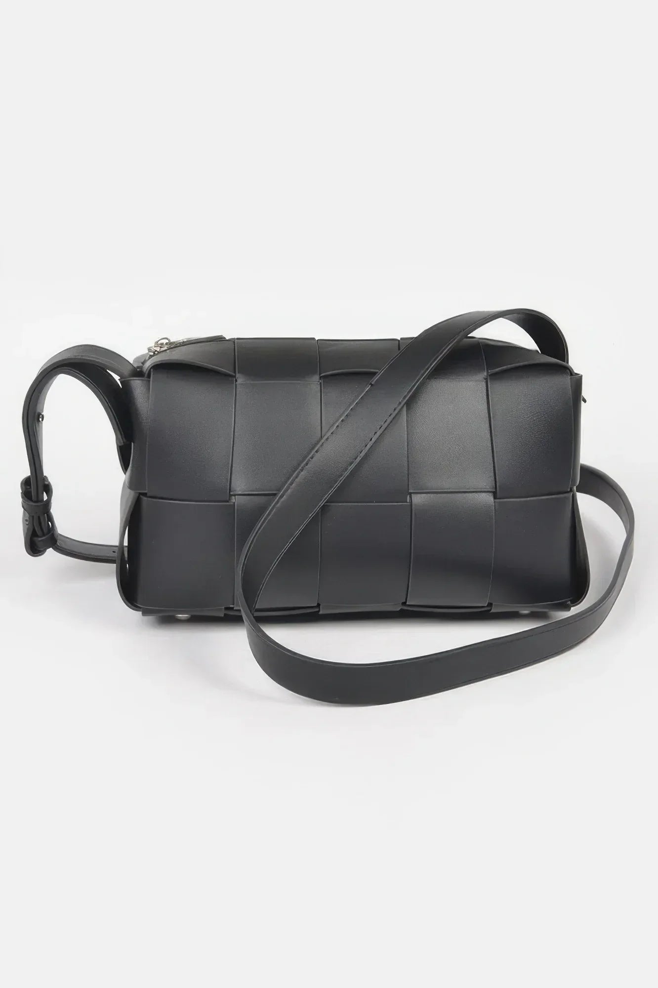 Faux Leather Braided Zip Bag | Mixtshop LLC