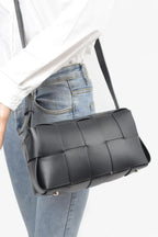 Faux Leather Braided Zip Bag | Mixtshop LLC
