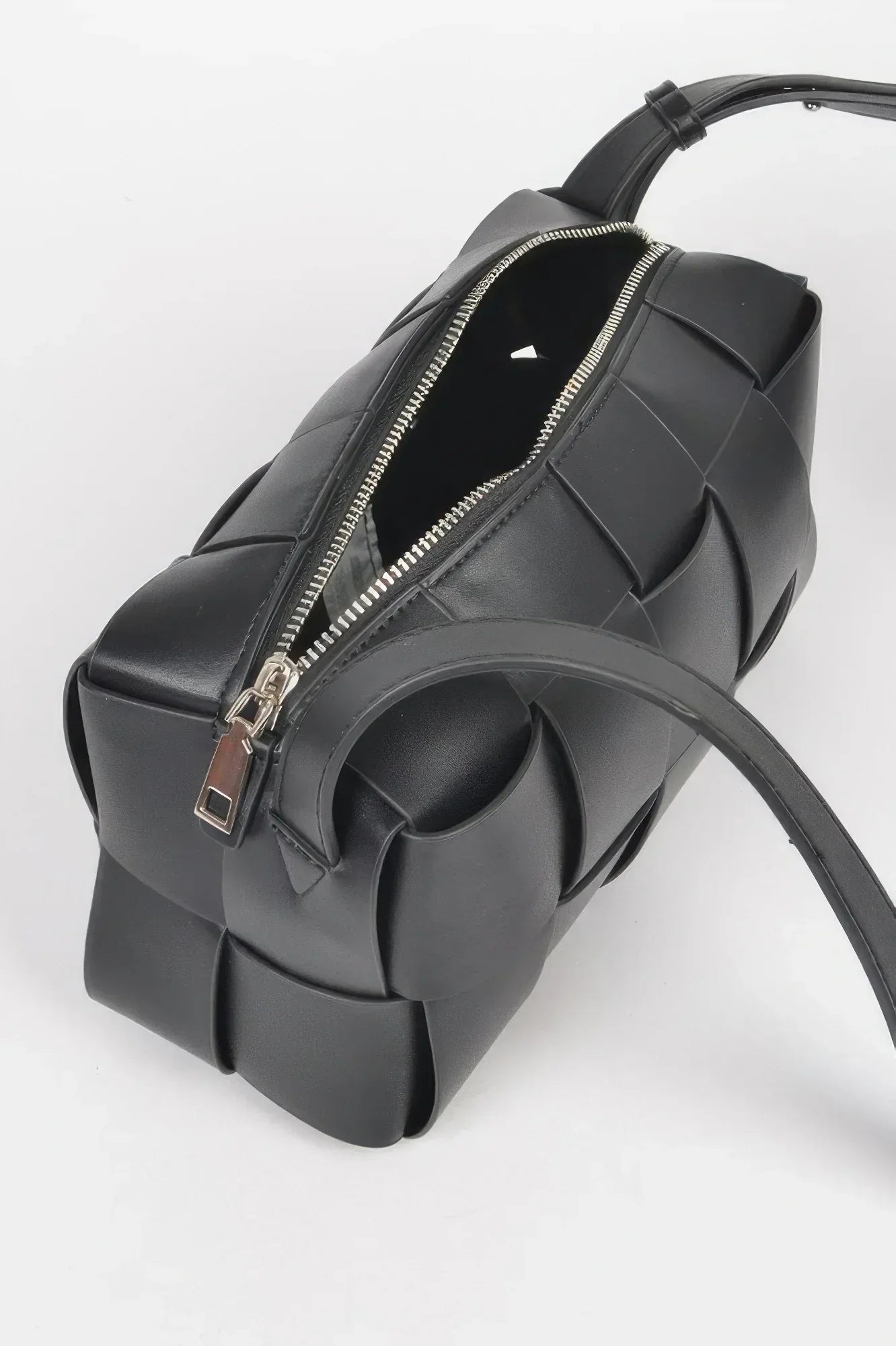 Faux Leather Braided Zip Bag | Mixtshop LLC