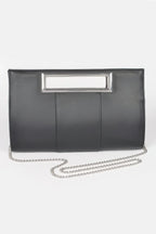 Metallic Faux Leather Handle Clutch | Mixtshop LLC