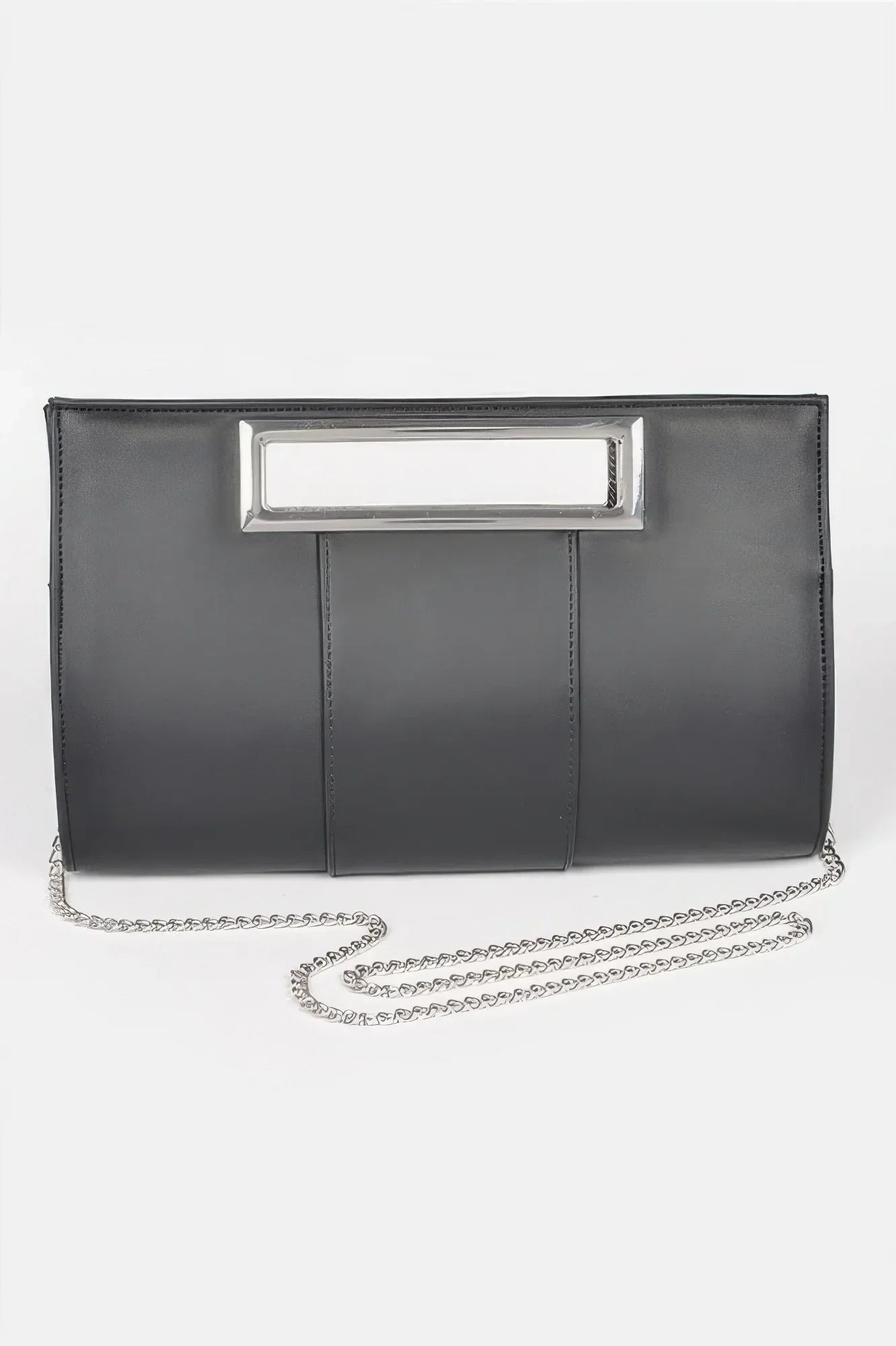 Metallic Faux Leather Handle Clutch | Mixtshop LLC