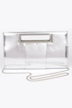 Metallic Faux Leather Handle Clutch | Mixtshop LLC