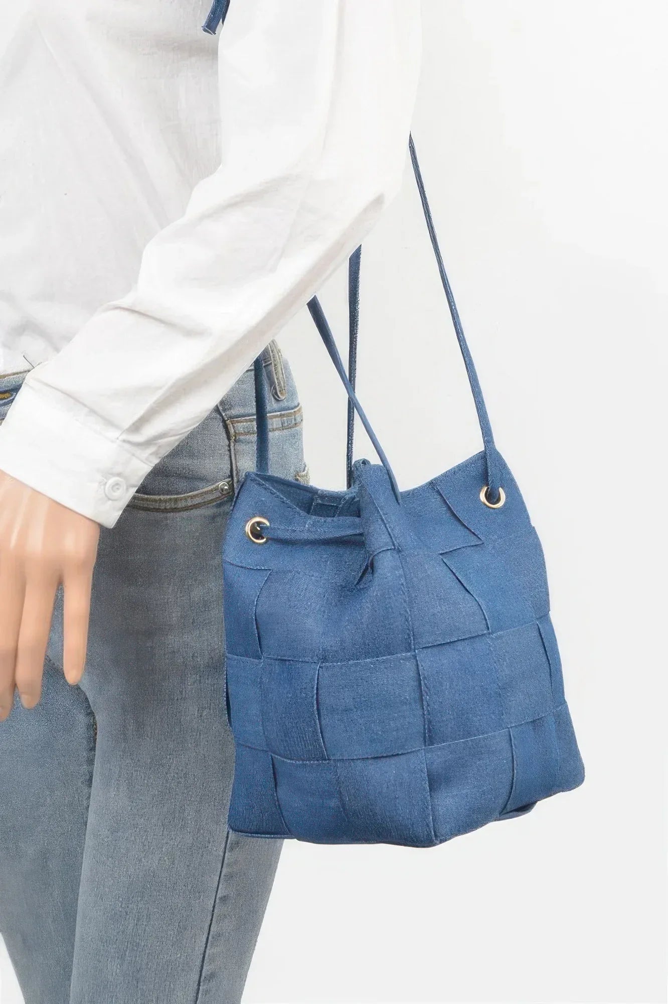 Braided Denim Bucket Bag Secondary image