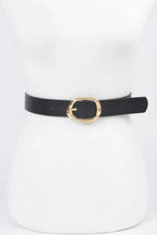 Faux Leather Metal Buckle Belt | Mixtshop LLC