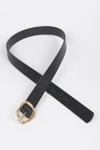Faux Leather Metal Buckle Belt | Mixtshop LLC