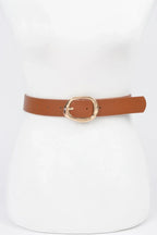 Faux Leather Metal Buckle Belt | Mixtshop LLC