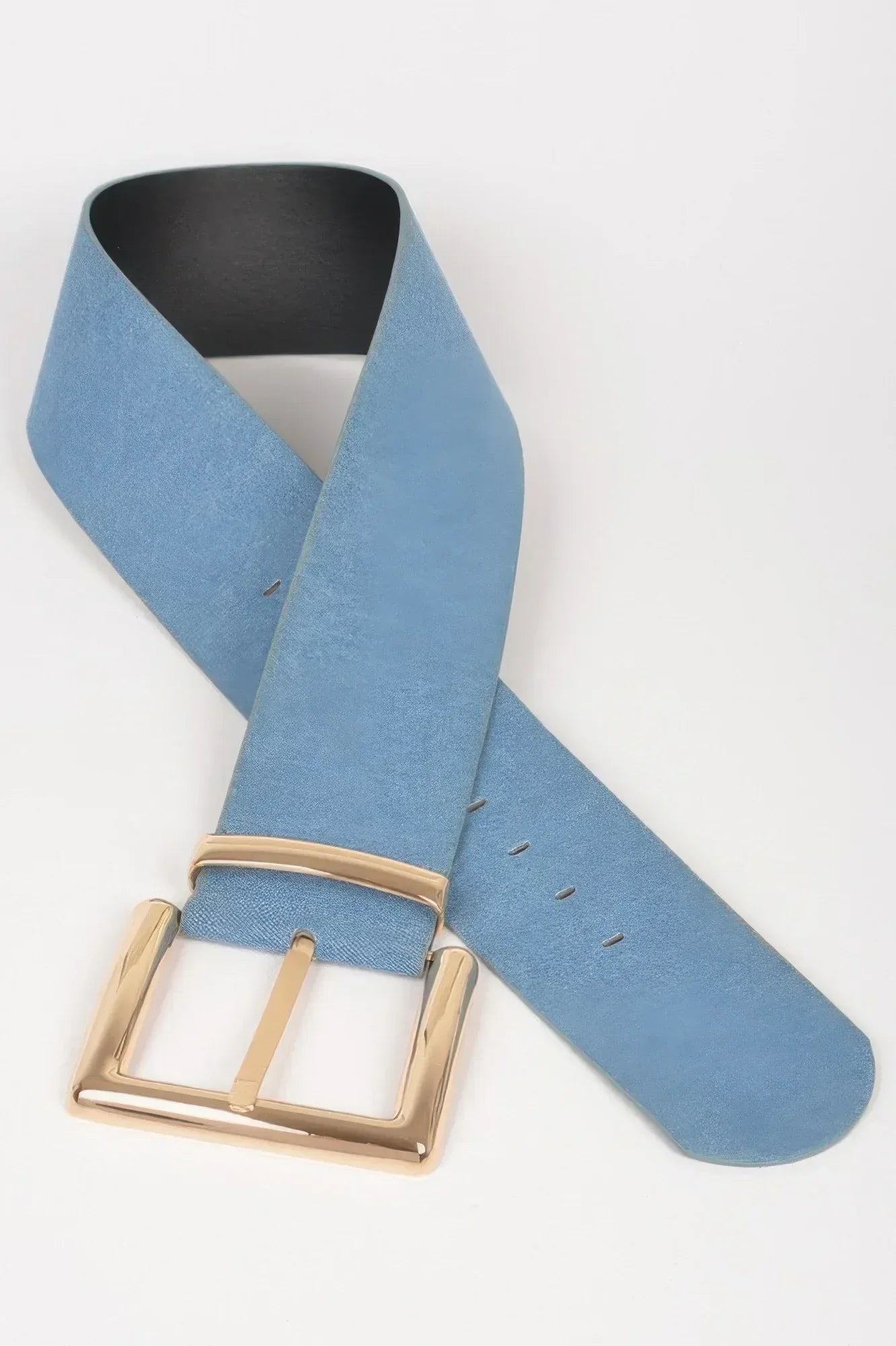 Oversized Metal Buckle Denim Waist Belt | Mixtshop LLC
