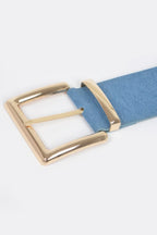 Oversized Metal Buckle Denim Waist Belt | Mixtshop LLC