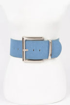 Oversized Metal Buckle Denim Waist Belt | Mixtshop LLC