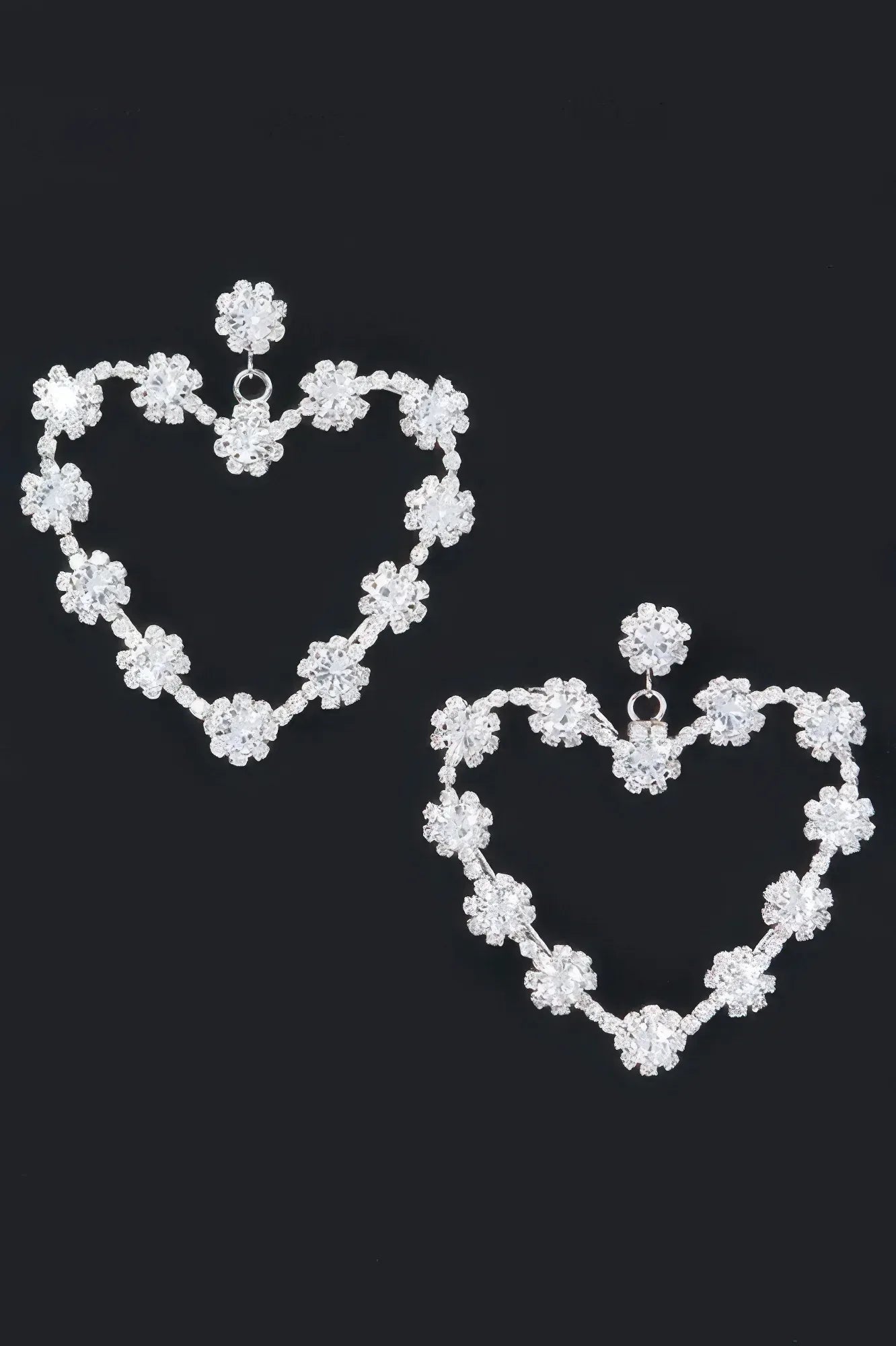 Multi Rhinestone Flower Heart Shape Earring | Mixtshop LLC Main image