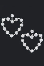 Multi Rhinestone Flower Heart Shape Earring | Mixtshop LLC
