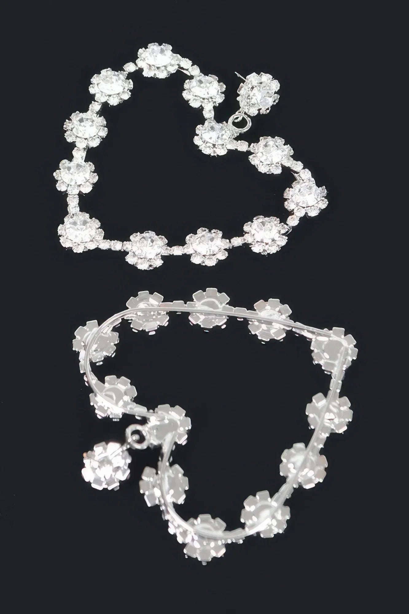 Multi Rhinestone Flower Heart Shape Earring Secondary image