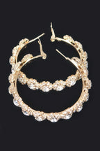 Multi Rhinestone Flower Hoop Earring | Mixtshop LLC