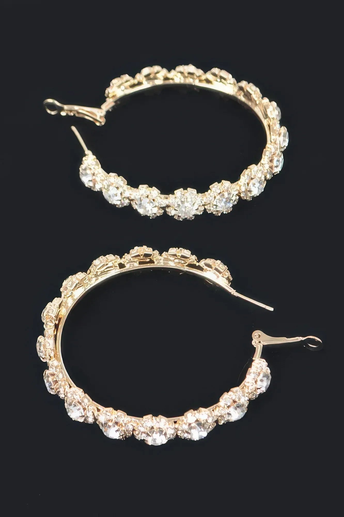 Multi Rhinestone Flower Hoop Earring Secondary image