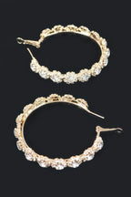 Multi Rhinestone Flower Hoop Earring | Mixtshop LLC