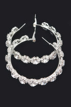 Multi Rhinestone Flower Hoop Earring | Mixtshop LLC