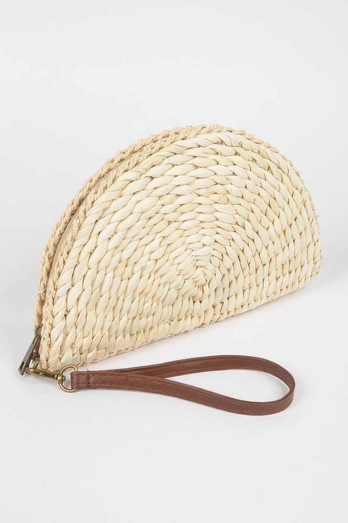 Half Circle Straw Clutch | Mixtshop LLC Main image