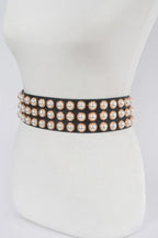 Full Pearl Studded Waist Belt | Mixtshop LLC
