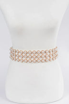 Full Pearl Studded Waist Belt | Mixtshop LLC