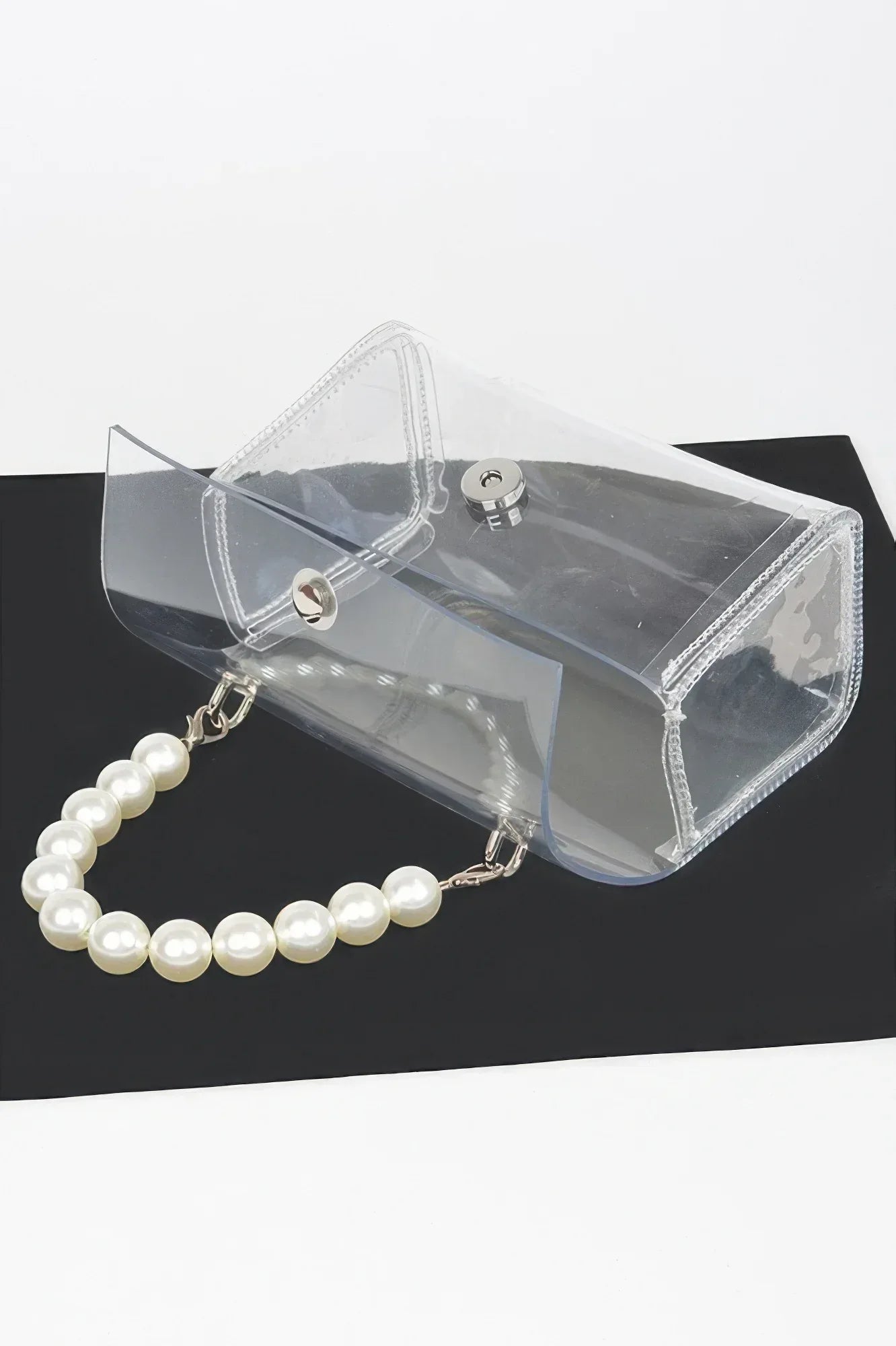 Transparent Pearl Handle Flap Bag | Mixtshop LLC