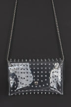 Multi Stoned Cross Body Chain Strap Visible Clutch | Mixtshop LLC