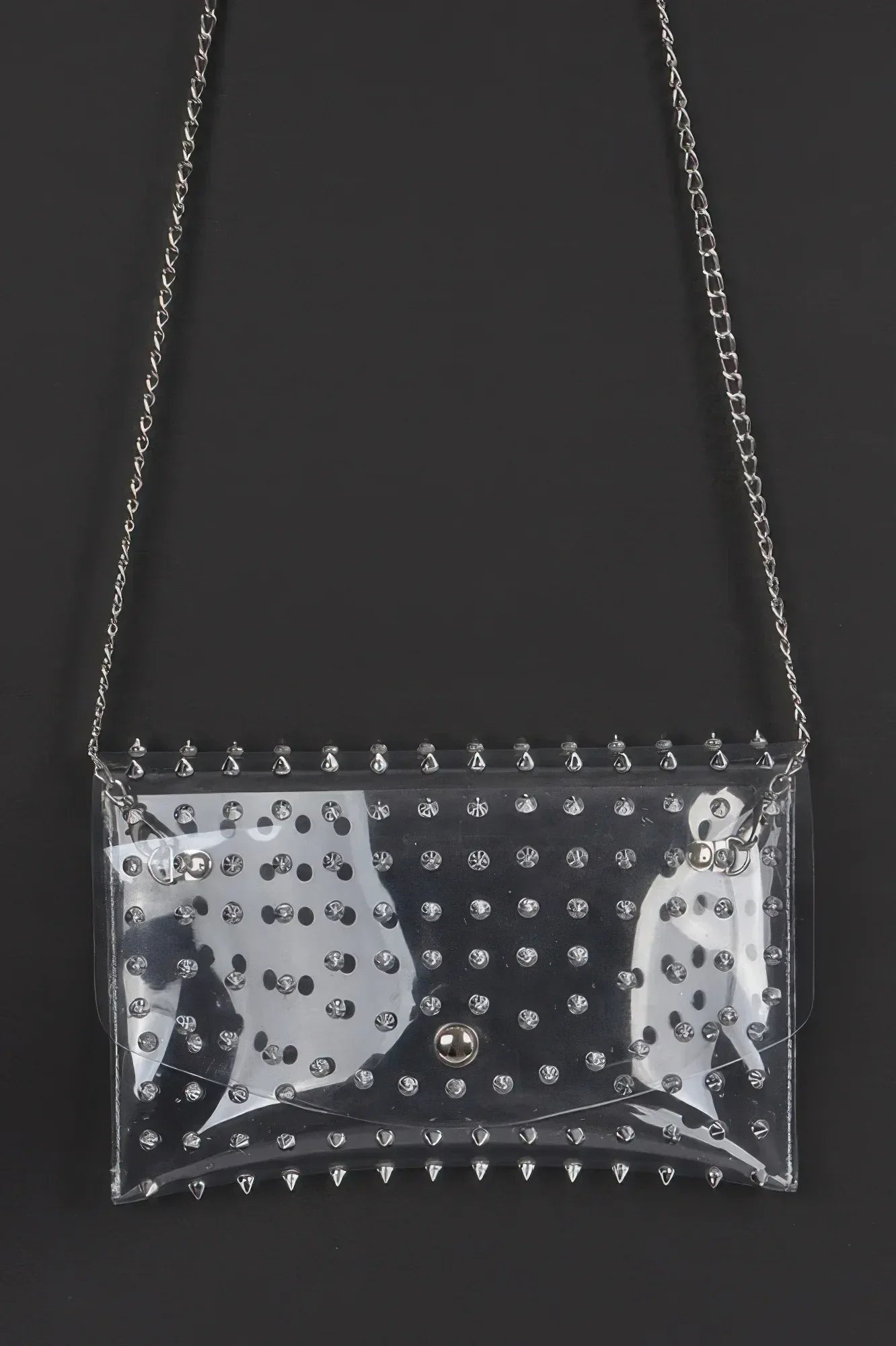Multi Stoned Cross Body Chain Strap Visible Clutch | Mixtshop LLC