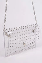 Multi Stoned Cross Body Chain Strap Visible Clutch | Mixtshop LLC