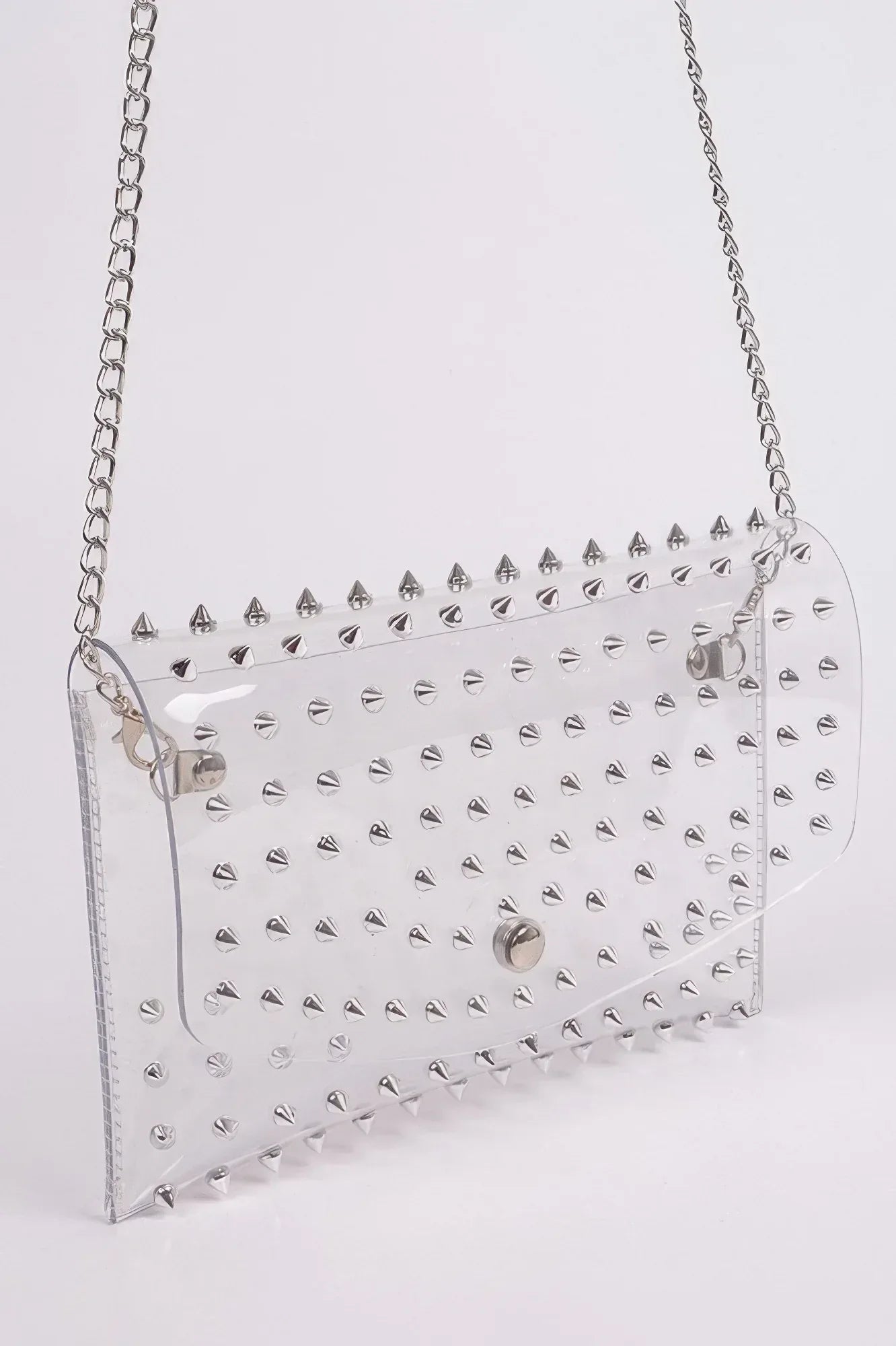 Multi Stoned Cross Body Chain Strap Visible Clutch | Mixtshop LLC