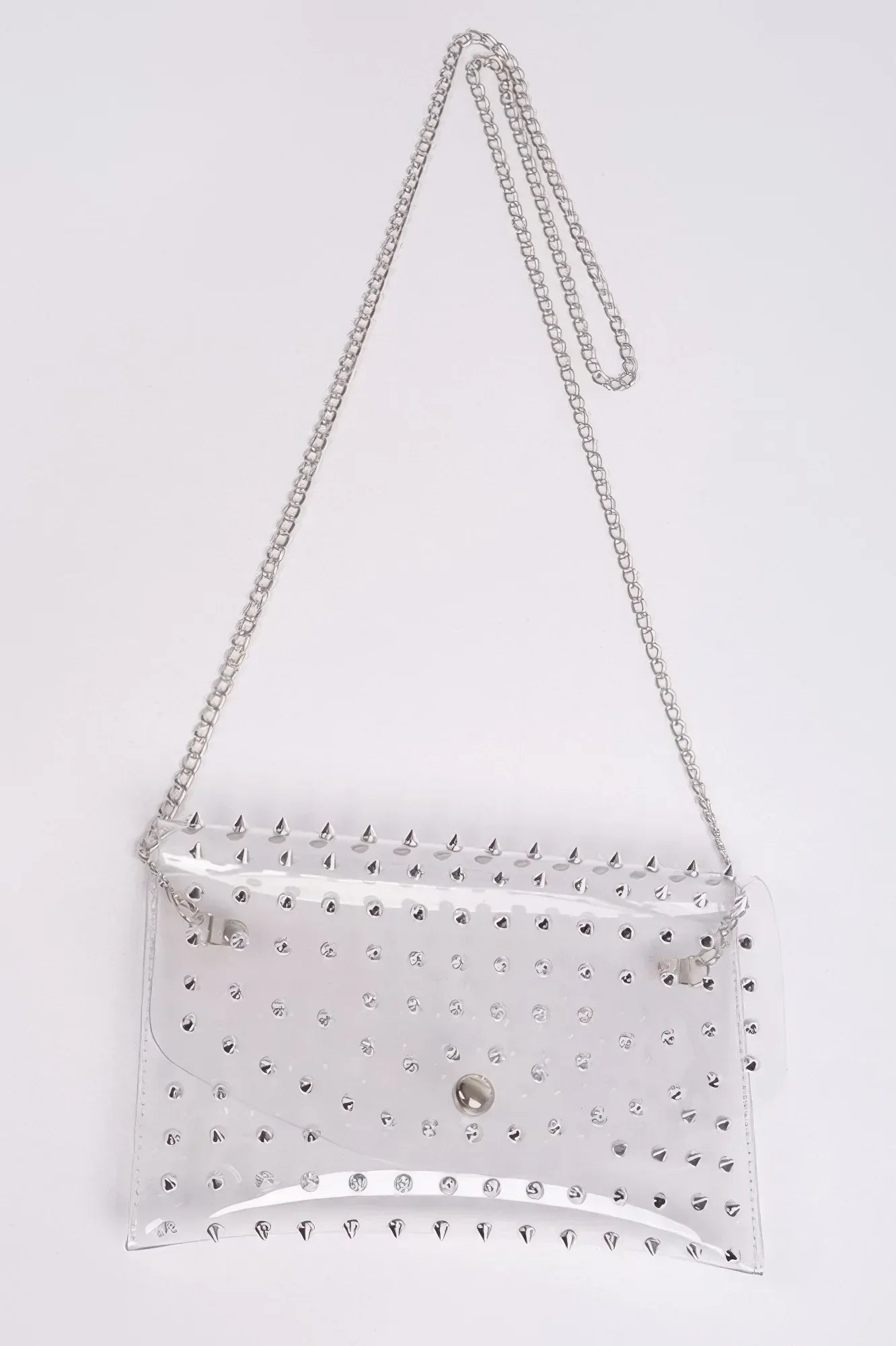 Multi Stoned Cross Body Chain Strap Visible Clutch | Mixtshop LLC